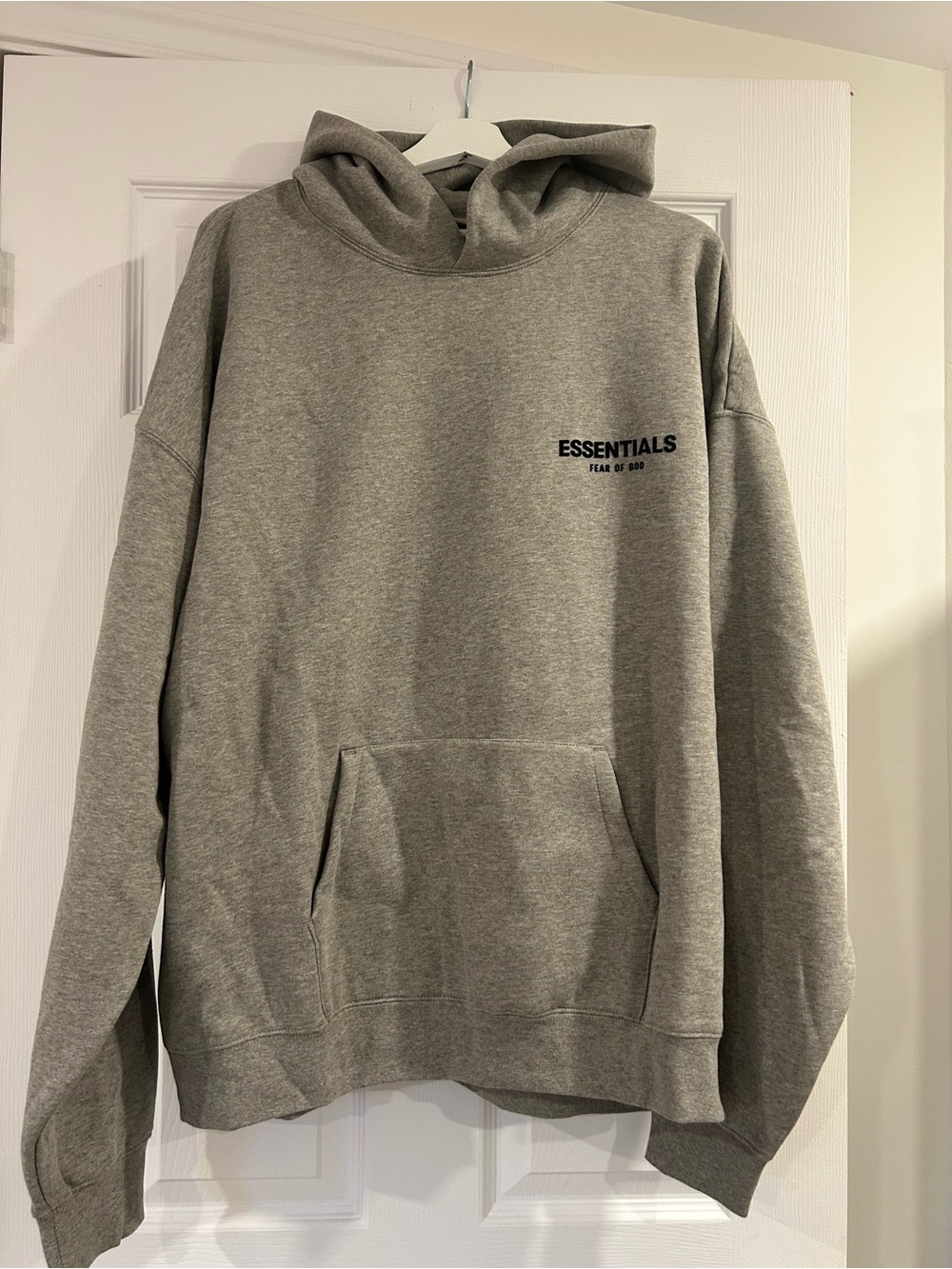 Essentials Grey Pullover Hoodie with Minimal Logo